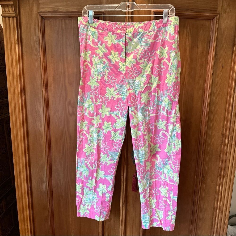 Lilly Pulitzer rocka hula monkey print pants sz 12 vintage ‘90’s